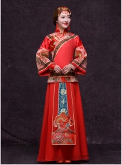 秀禾服结婚新娘敬酒礼服中式嫁衣旗袍秀和服复古龙凤褂2015新款冬