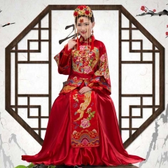 2015新款秀禾服新娘礼服中式结婚龙凤褂秀和服大码敬酒服牡丹款