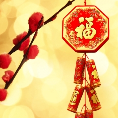 2016新年春节布置挂饰 高档绒布装饰鞭炮挂件