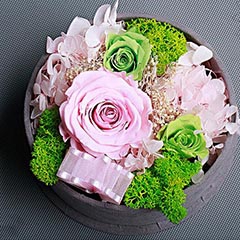 粉玫瑰保鲜花永生花礼盒圣诞节礼物结婚礼物创意花束玫瑰生日礼物