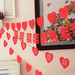 结婚用无纺布喜字拉花新房拉花婚房装饰挂件拉花婚庆用品绒布拉花